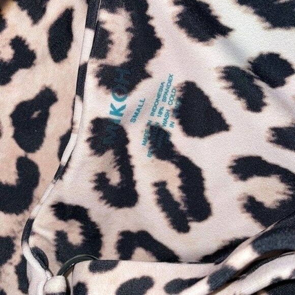 MIKOH Womens Size Small AITUTAKI Deep V Leopard Print ONE PIECE - Picture 12 of 12